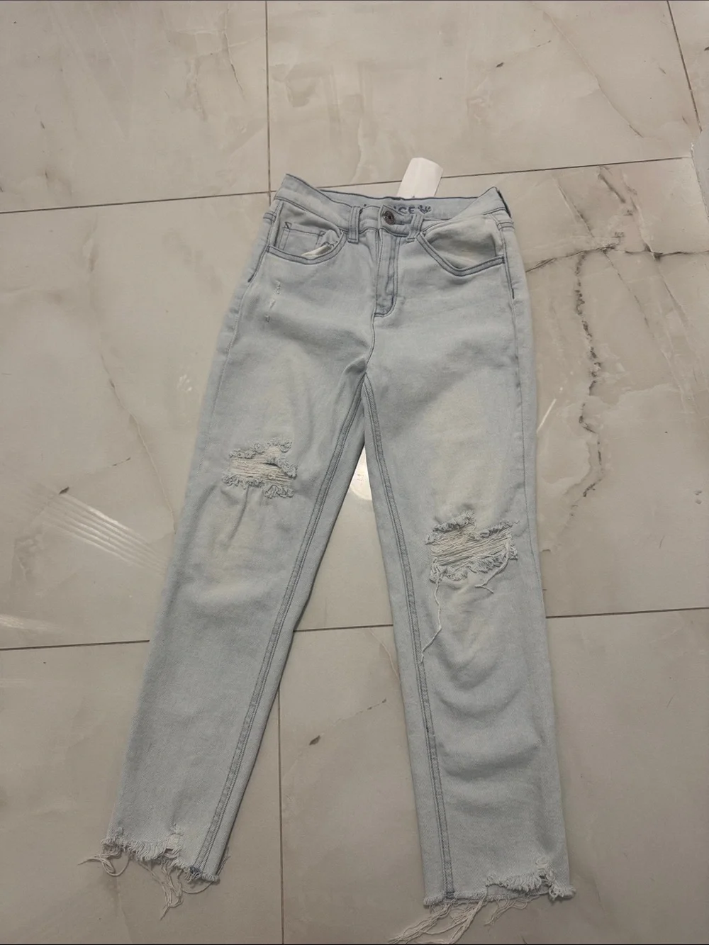 Justice Pale Blue Ripped Girls' Jeans